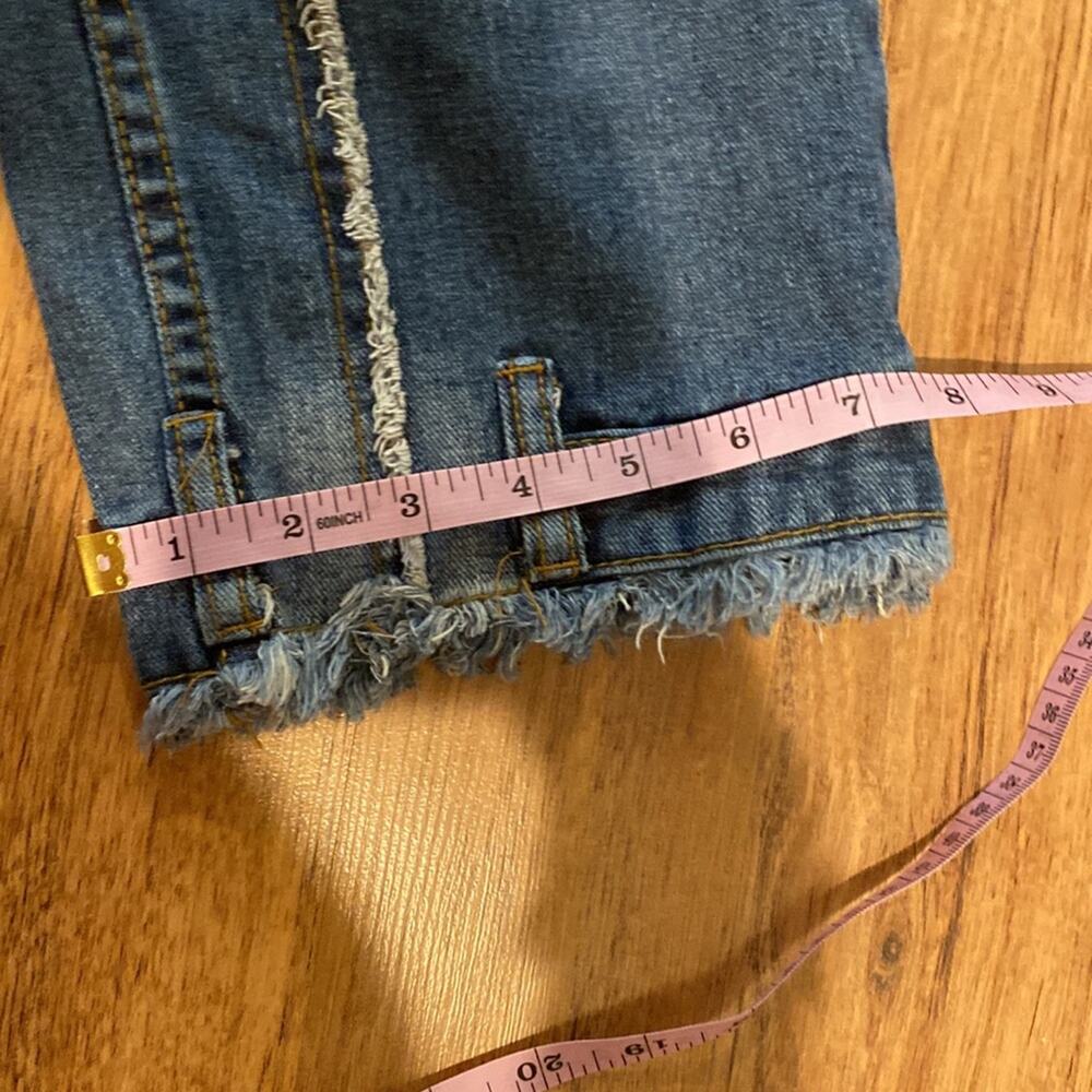 Funky Reworked Spliced Raw Hem Straight Leg High Rise Women’s Denim Jeans - Picture 12 of 12